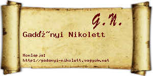 Gadányi Nikolett névjegykártya